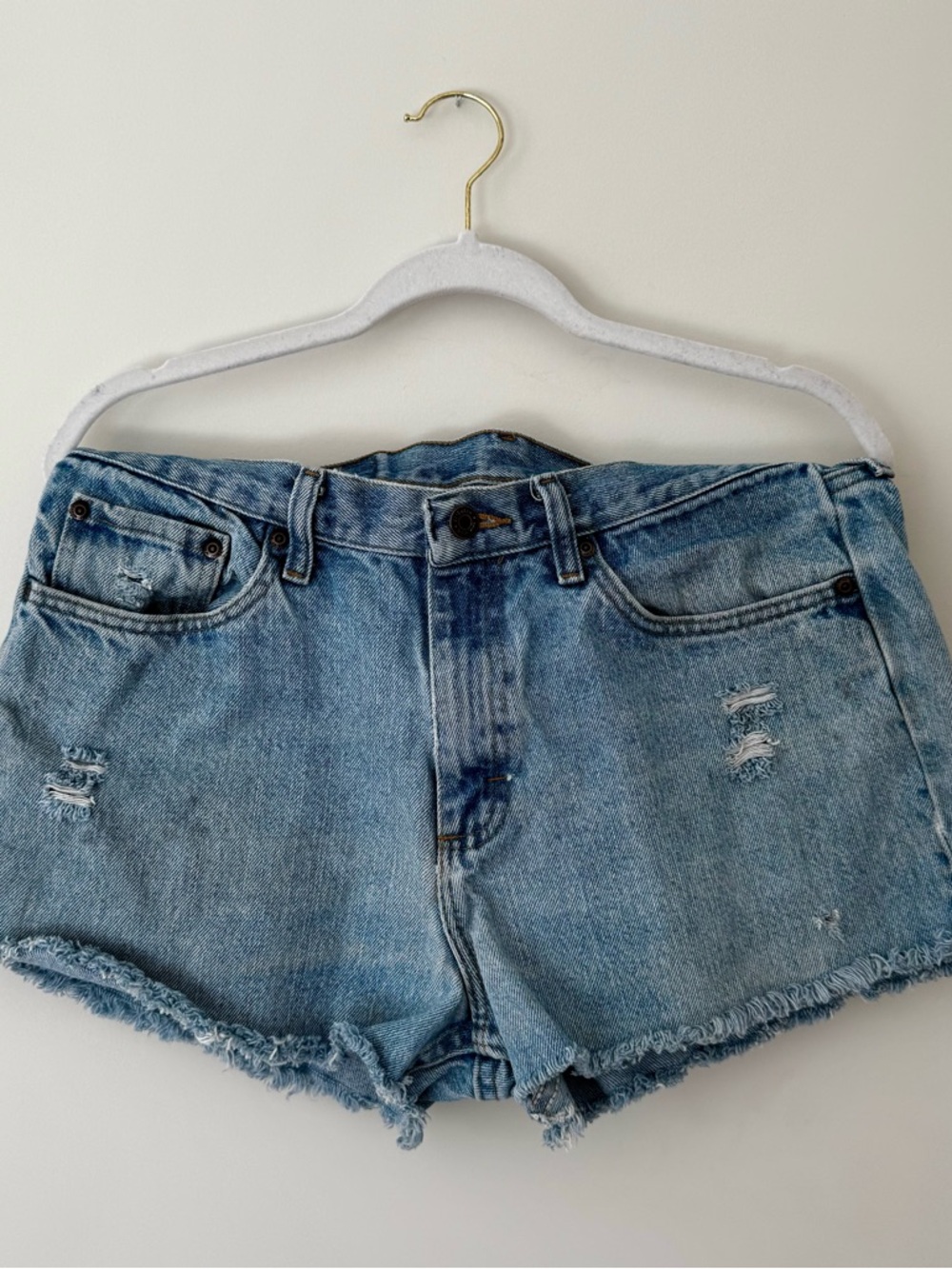 Vintage Wrangler Distressed Denim Cut Off Shorts – Size 33 (8 / 10) - Picture 1 of 6